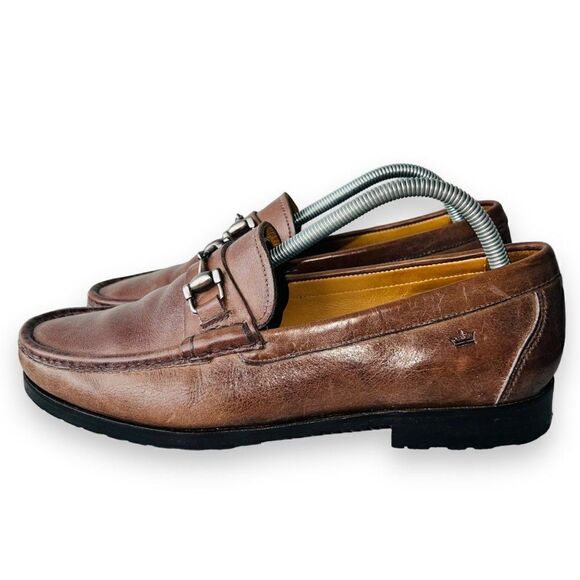 Peter Millar Crown Bit Dress Loafers Brown Leather HS18F09 Men's 8.5M - Picture 2 of 11